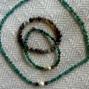 Gemstones necklaces and bracelet